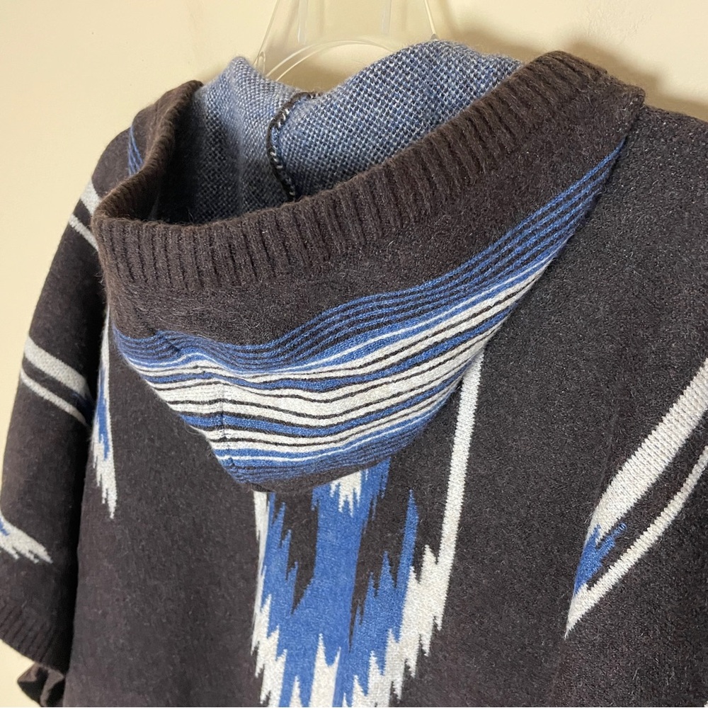 Ariat Chimayo Western Aztec Hooded Sweater Poncho L-XL Wool Blend - Picture 14 of 16